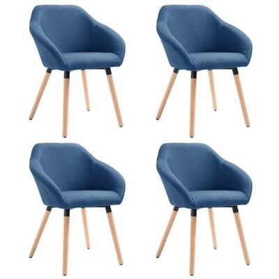 Vidaxl - Chaise de salle à manger 4 pcs Bleu Tissu - Bleu - Tissu - Dining chairs - Publicité Vidaxl - Chaise de salle à manger 4 pcs Bleu Tissu - Bleu - Tissu - Dining chairs - Publicité