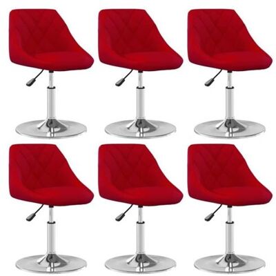 Chaises de salle à manger pivotantes rouge vin - 6 pièces - Publicité Chaises de salle à manger pivotantes rouge vin - 6 pièces - Publicité