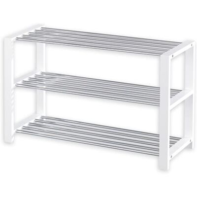 Idimex Etagère à chaussures ARINA 3 tablettes blanc Blanc - Publicité Idimex Etagère à chaussures ARINA 3 tablettes blanc Blanc - Publicité