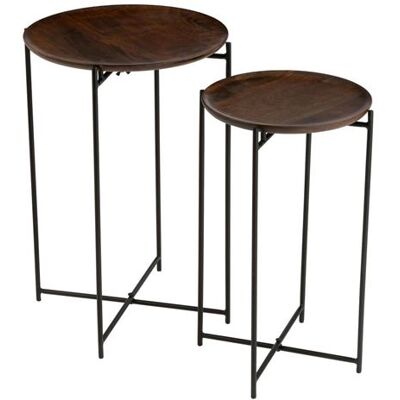 Non communiqué Lot de 2 Tables d'Appoint "Randy" 56cm Marron Marron - Publicité Non communiqué Lot de 2 Tables d'Appoint "Randy" 56cm Marron Marron - Publicité