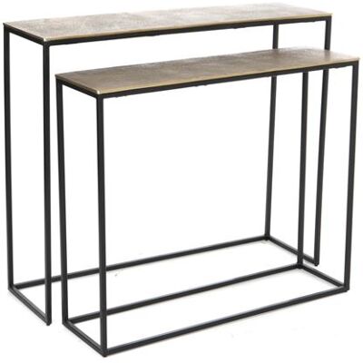 Non communiqué Set de 2 consoles en Aluminium Gold - Amadeus - Or - Aluminium Or - Publicité Non communiqué Set de 2 consoles en Aluminium Gold - Amadeus - Or - Aluminium Or - Publicité