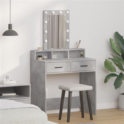 vidaXL Table de Maquillage Gris Béton - Design Moderne - Publicité vidaXL Table de Maquillage Gris Béton - Design Moderne - Publicité