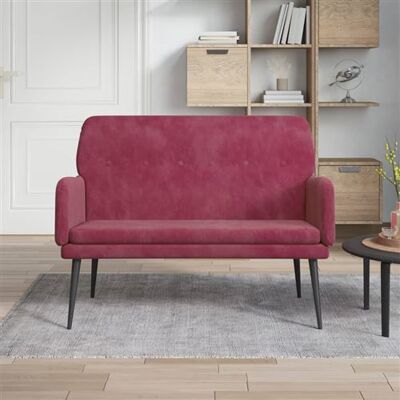 Banc en Velours Rouge Vin - Meubles Lounge - Publicité Banc en Velours Rouge Vin - Meubles Lounge - Publicité