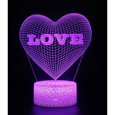 Stack Lampe 3D Tactile Veilleuses Enfant 7 Couleurs avec Telecommande - L'amour #574 - Publicité Stack Lampe 3D Tactile Veilleuses Enfant 7 Couleurs avec Telecommande - L'amour #574 - Publicité