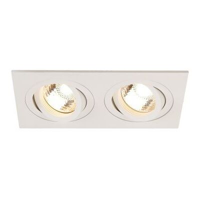 SLV NEW TRIA 2 GU10 encastré, rect., blanc mat, max. 2x50W, clips ressorts blanc mat - Publicité SLV NEW TRIA 2 GU10 encastré, rect., blanc mat, max. 2x50W, clips ressorts blanc mat - Publicité