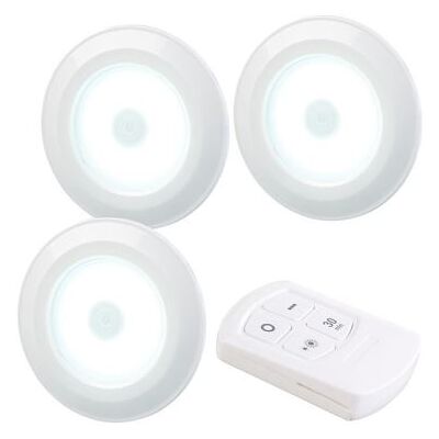 Lunartec - Ubl-16.W - 3x LED COB 120 lm - Télécommande - Lampe - Publicité Lunartec - Ubl-16.W - 3x LED COB 120 lm - Télécommande - Lampe - Publicité