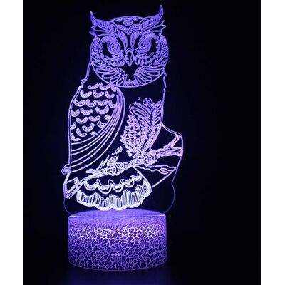 Stack Lampe 3D Tactile Veilleuses Enfant 7 Couleurs avec Telecommande - Chouette #1225 - Publicité Stack Lampe 3D Tactile Veilleuses Enfant 7 Couleurs avec Telecommande - Chouette #1225 - Publicité