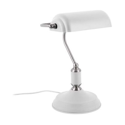 Leitmotiv - Lampe de bureau design banquier - H.34cm - Blanc - Bank Blanc - Publicité Leitmotiv - Lampe de bureau design banquier - H.34cm - Blanc - Bank Blanc - Publicité