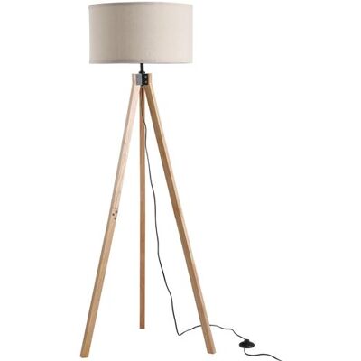 HOMCOM Lampadaire trépied style scandinave 40 W max. dim. 45L x 45l x 152H cm bois de pin lin beige Beige - Publicité HOMCOM Lampadaire trépied style scandinave 40 W max. dim. 45L x 45l x 152H cm bois de pin lin beige Beige - Publicité