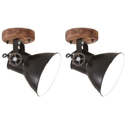 Luminaires Muraux/Plafond Style Industriel 2 pcs Noir 20x25 cm E27 - Publicité Luminaires Muraux/Plafond Style Industriel 2 pcs Noir 20x25 cm E27 - Publicité