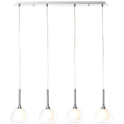 Suspension Hadan de Brilliant - 4 Bras, Hauteur Ajustable, Blanc-Transparent - Publicité Suspension Hadan de Brilliant - 4 Bras, Hauteur Ajustable, Blanc-Transparent - Publicité