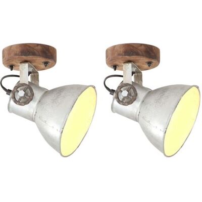 vidaXL 2x Lampes industrielles murales/plafond Argent E27 - Lampes murales/plafond - Publicité vidaXL 2x Lampes industrielles murales/plafond Argent E27 - Lampes murales/plafond - Publicité