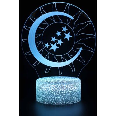 Stack Lampe 3D Tactile Veilleuses Enfant 7 Couleurs avec Telecommande - Lune #830 - Publicité Stack Lampe 3D Tactile Veilleuses Enfant 7 Couleurs avec Telecommande - Lune #830 - Publicité