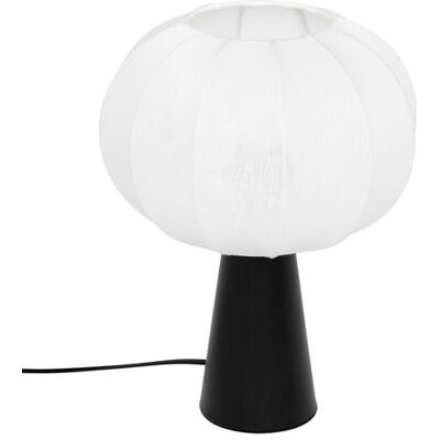 Non communiqué Atmosphera - Lampe à poser en métal et coton TOBIE - H. 33 cm - Blanc et noir - TOBIE - Publicité Non communiqué Atmosphera - Lampe à poser en métal et coton TOBIE - H. 33 cm - Blanc et noir - TOBIE - Publicité