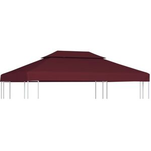 vidaXL Toile supérieure double de belvédère 310 g/m² 4x3 m Bordeaux - Publicité