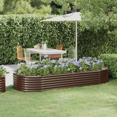 Jardinier vidaXL - 249x100x36 cm - Marron - Publicité Jardinier vidaXL - 249x100x36 cm - Marron - Publicité
