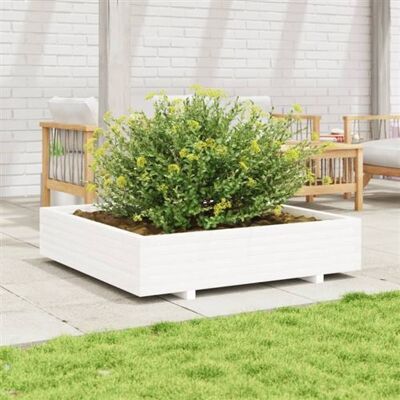 Jardinera en bois massif blanc vidaXL 110x110x26,5 cm - Jardinera - Publicité Jardinera en bois massif blanc vidaXL 110x110x26,5 cm - Jardinera - Publicité