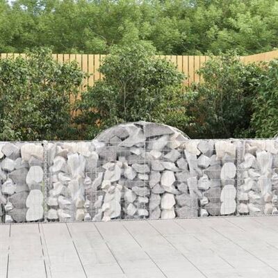 Panier de gabions arqué vidaXL - 6 pièces, 200x30x80/100 cm, Fer galvanisé - Mur décoratif de jardin - Publicité Panier de gabions arqué vidaXL - 6 pièces, 200x30x80/100 cm, Fer galvanisé - Mur décoratif de jardin - Publicité