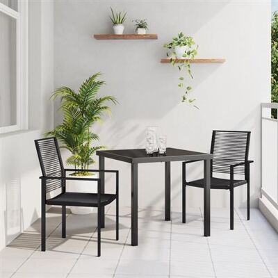 vidaXL Ensemble de Salle à Manger de Jardin Noir PVC Rotin - Ensemble de Salle à Manger de Jardin - Publicité vidaXL Ensemble de Salle à Manger de Jardin Noir PVC Rotin - Ensemble de Salle à Manger de Jardin - Publicité