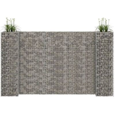 vidaXL Jardinière en gabion en forme de H en fil d'acier 260x40x150 cm - Publicité vidaXL Jardinière en gabion en forme de H en fil d'acier 260x40x150 cm - Publicité