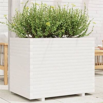 Jardinera blanche vidaXL 90x60x72,5 cm Bois massif de pin - Jardinera - Publicité Jardinera blanche vidaXL 90x60x72,5 cm Bois massif de pin - Jardinera - Publicité