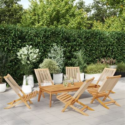 vidaXL - Chaises de jardin pliantes - Acacia - Beige - Chaises de jardin - Publicité vidaXL - Chaises de jardin pliantes - Acacia - Beige - Chaises de jardin - Publicité