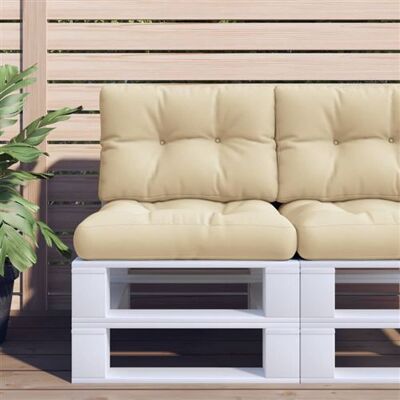 Coussin pour palette 50x50x12cm Tissu Beige - Pallet Cushion - Publicité Coussin pour palette 50x50x12cm Tissu Beige - Pallet Cushion - Publicité