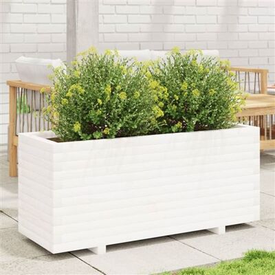 vidaXL Jardinière en bois massif blanc - Jardinera - Publicité vidaXL Jardinière en bois massif blanc - Jardinera - Publicité