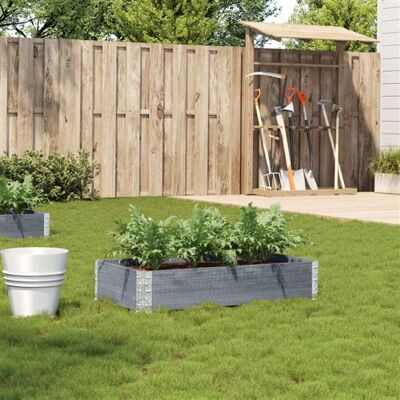 Jardinera vidaXL en bois gris massif - Pot de jardin en pin - Publicité Jardinera vidaXL en bois gris massif - Pot de jardin en pin - Publicité