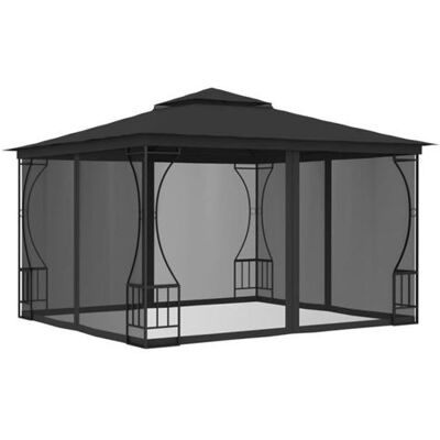 vidaXL Tonnelle avec moustiquaire 300x300x265 cm Anthracite Gris - Publicité vidaXL Tonnelle avec moustiquaire 300x300x265 cm Anthracite Gris - Publicité