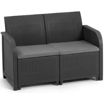 Non communiqué Banquette de jardin Allibert by KETER SanRemo en résine imitation rotin tressé graph - Publicité Non communiqué Banquette de jardin Allibert by KETER SanRemo en résine imitation rotin tressé graph - Publicité