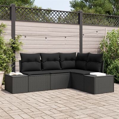 VidaXL Ensemble de Canapé de Jardin 4 Pièces avec Coussins Noir - Mobilier de Jardin - Publicité VidaXL Ensemble de Canapé de Jardin 4 Pièces avec Coussins Noir - Mobilier de Jardin - Publicité