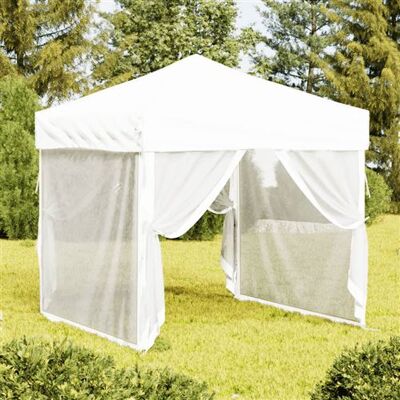 Tente de fête pliante blanche vidaXL 2x2 m avec murs latéraux - Publicité Tente de fête pliante blanche vidaXL 2x2 m avec murs latéraux - Publicité