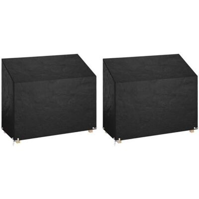 Housses de jardin vidaXL 2 pcs. 8 œillets 160x70x70/88 cm Noir - Housse pour banc de jardin - Publicité Housses de jardin vidaXL 2 pcs. 8 œillets 160x70x70/88 cm Noir - Housse pour banc de jardin - Publicité