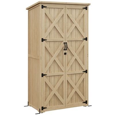 Non communiqué Armoire de jardin abri de jardin 2 portes croisillons 2 étagères toit bitumé bois sapin pré-huilé bois - Publicité Non communiqué Armoire de jardin abri de jardin 2 portes croisillons 2 étagères toit bitumé bois sapin pré-huilé bois - Publicité