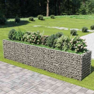 Jardinière en gabion rectangulaire VIDAXL - Acier galvanisé - 450x90x100 cm - Argent Gris - Publicité Jardinière en gabion rectangulaire VIDAXL - Acier galvanisé - 450x90x100 cm - Argent Gris - Publicité