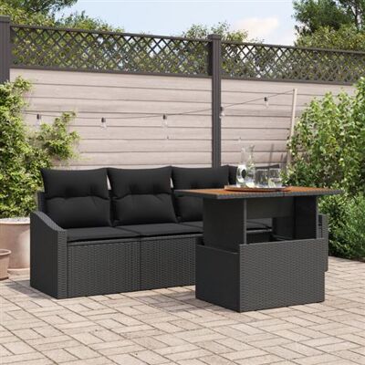 VidaXL Ensemble de Canapés de Jardin - Polyrattan Noir - Mobilier Extérieur - Publicité VidaXL Ensemble de Canapés de Jardin - Polyrattan Noir - Mobilier Extérieur - Publicité