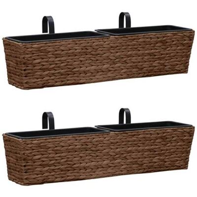 vidaXL Pots de fleurs 2 pcs jacinthe d'eau marron 45581 Marron - Publicité vidaXL Pots de fleurs 2 pcs jacinthe d'eau marron 45581 Marron - Publicité