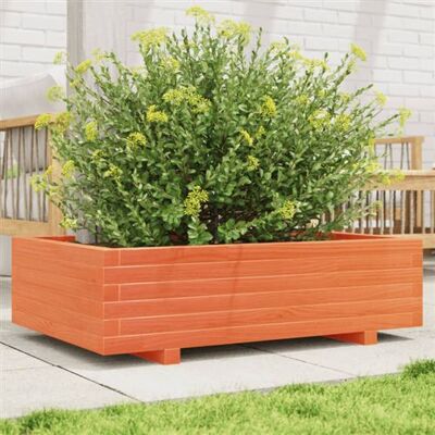 vidaXL Jardinière en bois massif marron cire 90x60x26,5 cm - Jardinière de jardin - Publicité vidaXL Jardinière en bois massif marron cire 90x60x26,5 cm - Jardinière de jardin - Publicité