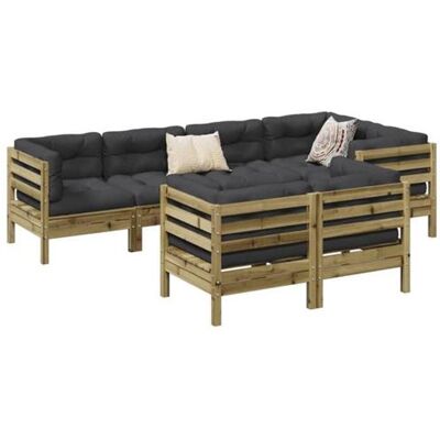 vidaXL Ensemble de Canapés de Jardin 7 Pièces avec Coussins - Mobilier de Jardin - Publicité vidaXL Ensemble de Canapés de Jardin 7 Pièces avec Coussins - Mobilier de Jardin - Publicité