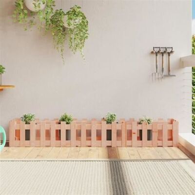 vidaXL Jardinière Élevée Avec Clôture 200x30x30 cm Bois Massif - Publicité vidaXL Jardinière Élevée Avec Clôture 200x30x30 cm Bois Massif - Publicité