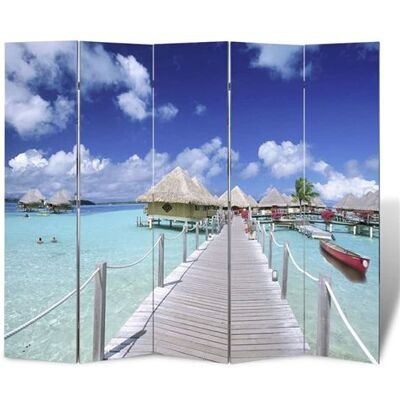 vidaXL Cloison de séparation pliable 200 x 170 cm Plage - Publicité vidaXL Cloison de séparation pliable 200 x 170 cm Plage - Publicité