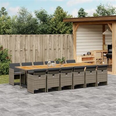 vidaXL Ensemble de Salle à Manger de Jardin - 13 Pcs Gris - Publicité vidaXL Ensemble de Salle à Manger de Jardin - 13 Pcs Gris - Publicité