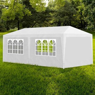 Tente de fête blanche 3x6 m vidaXL avec 6 murs - Publicité Tente de fête blanche 3x6 m vidaXL avec 6 murs - Publicité