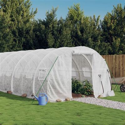 Serre vidaXL 20x3x2m avec cadre en acier - Blanc - Publicité Serre vidaXL 20x3x2m avec cadre en acier - Blanc - Publicité