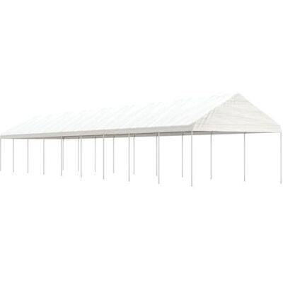 Gazebo blanc vidaXL 20,07x4,08x3,22 m avec toit - Pavillon extérieur - Publicité Gazebo blanc vidaXL 20,07x4,08x3,22 m avec toit - Pavillon extérieur - Publicité