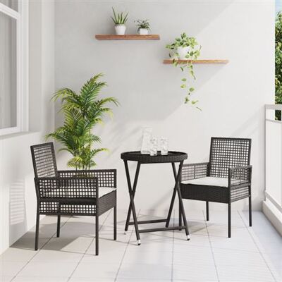 vidaXL - Bistro Garden Set - Noir - Ensemble de meubles de jardin - Publicité vidaXL - Bistro Garden Set - Noir - Ensemble de meubles de jardin - Publicité