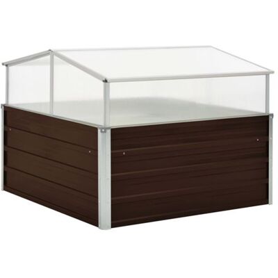 Serre en acier zincé vidaXL Marron 100x100x85cm Résistante - Serre - Publicité Serre en acier zincé vidaXL Marron 100x100x85cm Résistante - Serre - Publicité