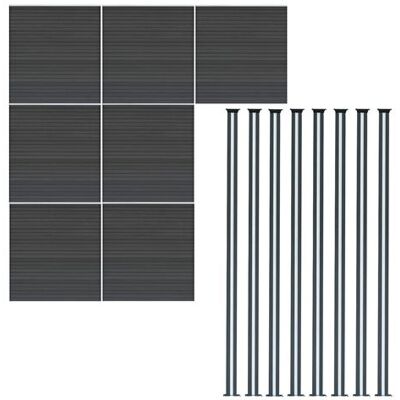 Non communiqué Kit Clôture 7 Panneaux Composite Plastique Gris 9 Lames à Emboîter 185 cm H x 1218cm L & 8 Poteaux en Aluminium à LED Solaires Texture de Bois Reversible PVC Brise-Vue Extérieur Jardin Mur d'Intimité - Publicité Non communiqué Kit Clôture 7 Panneaux Composite Plastique Gris 9 Lames à Emboîter 185 cm H x 1218cm L & 8 Poteaux en Aluminium à LED Solaires Texture de Bois Reversible PVC Brise-Vue Extérieur Jardin Mur d'Intimité - Publicité