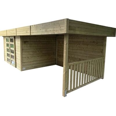 Solid Abri de jardin Arhus 28 mm autoclave 3296 + 3263 X 2416 Marron - Publicité Solid Abri de jardin Arhus 28 mm autoclave 3296 + 3263 X 2416 Marron - Publicité